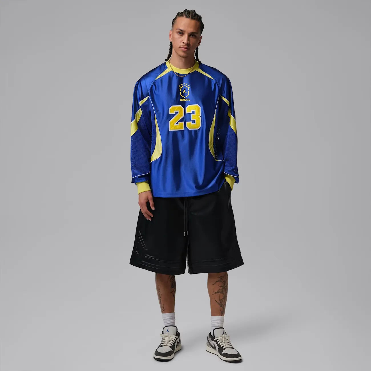 Camiseta Brasil Jordan Goalie Manga Longa Azul