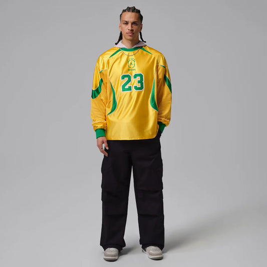 Camiseta Brasil Jordan Goalie Manga Longa Amarela