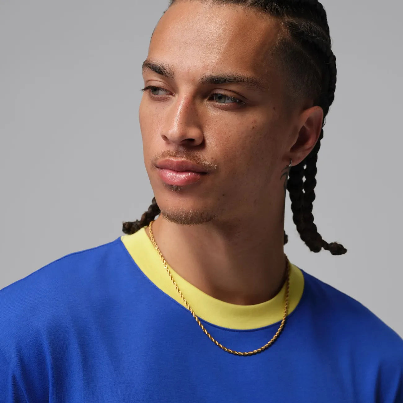 Camiseta Brasil Air Jordan 85 Crew Masculina Azul