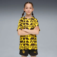 Conjunto Infantil Borussia Dortmund Pré Jogo 2025/26 Amarelo