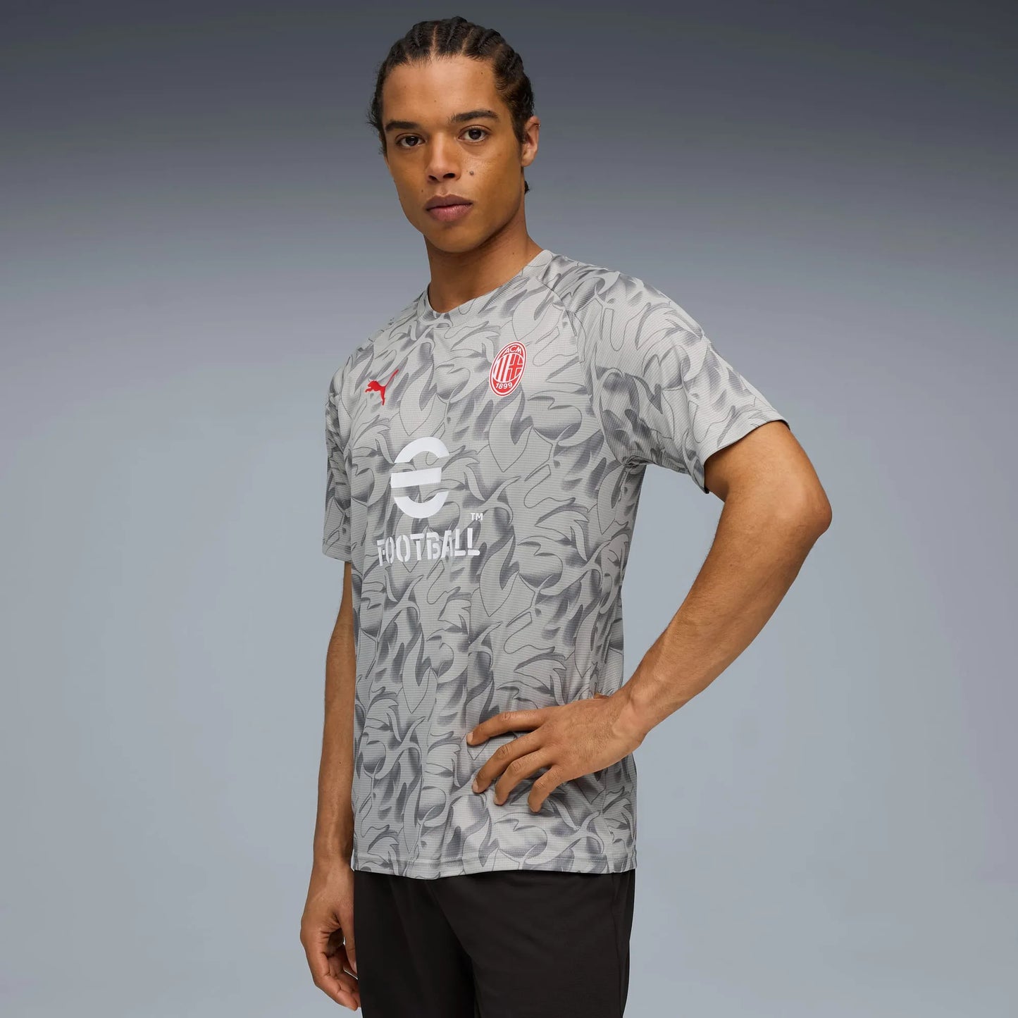Camisa Milan Pré Jogo 2025/26 Cinza