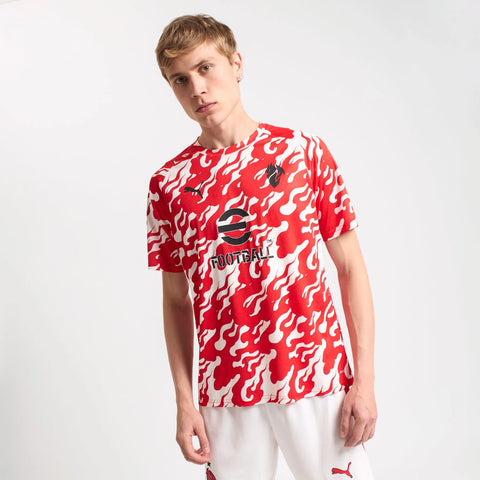 Camisa Milan Pré Jogo 2025/26 Vermelha