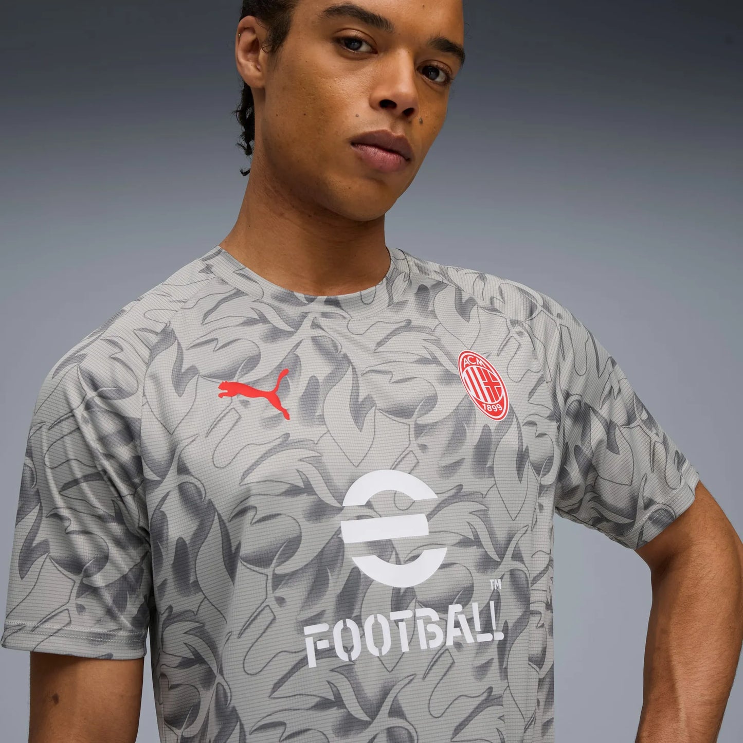 Camisa Milan Pré Jogo 2025/26 Cinza