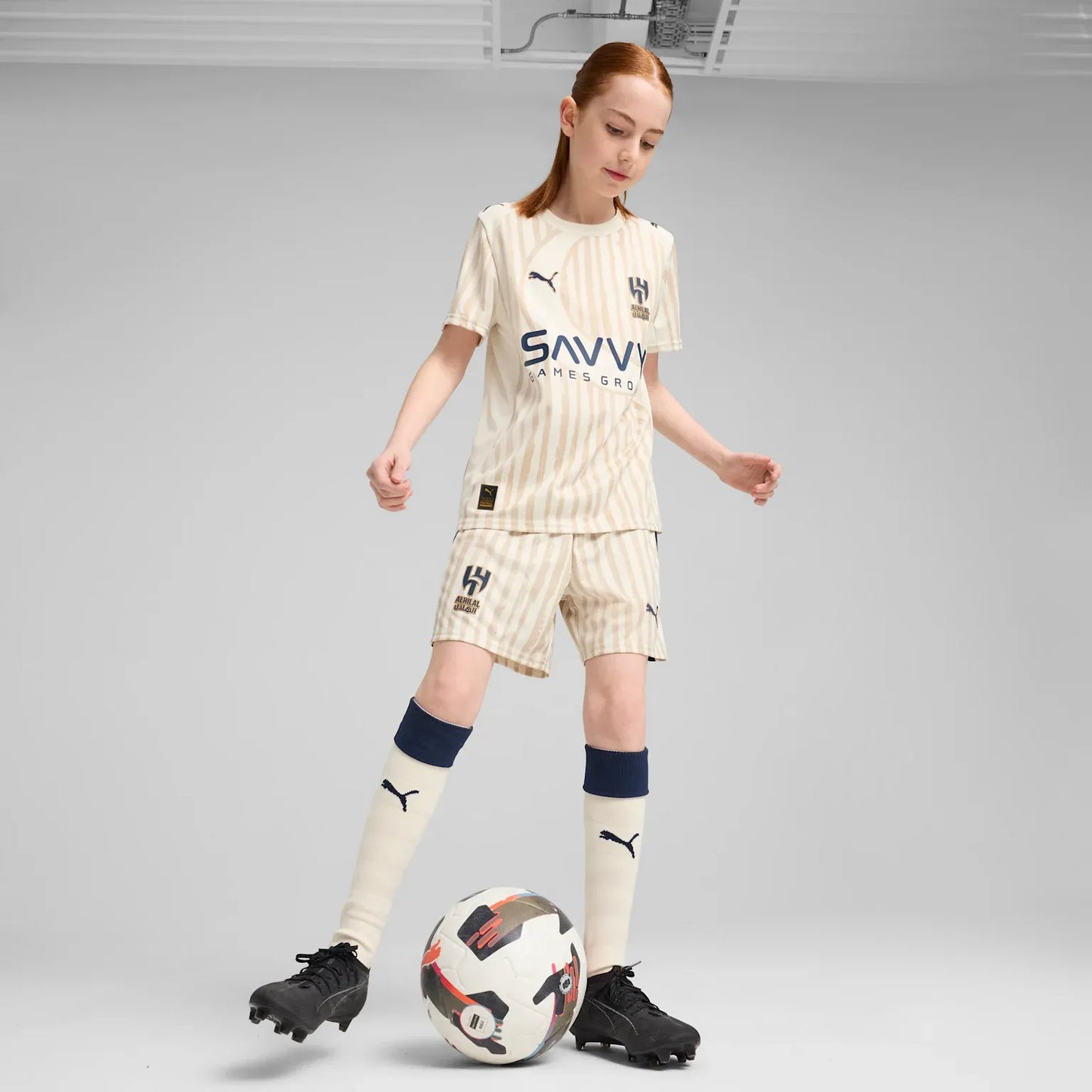 Conjunto Infantil Al Hilal Kidsuper Mundial 2025 Off White