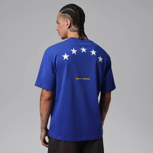 Camiseta Brasil Air Jordan 85 Crew Masculina Azul