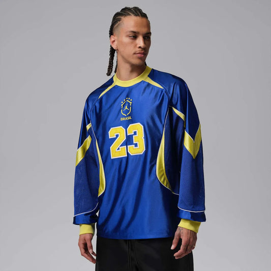 Camiseta Brasil Jordan Goalie Manga Longa Azul