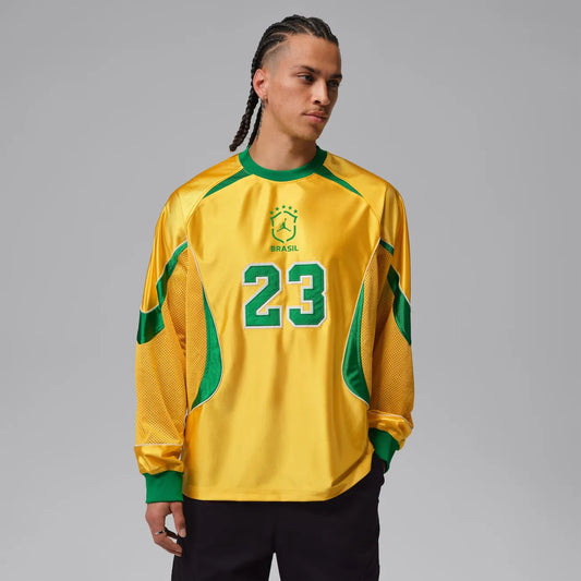 Camiseta Brasil Jordan Goalie Manga Longa Amarela