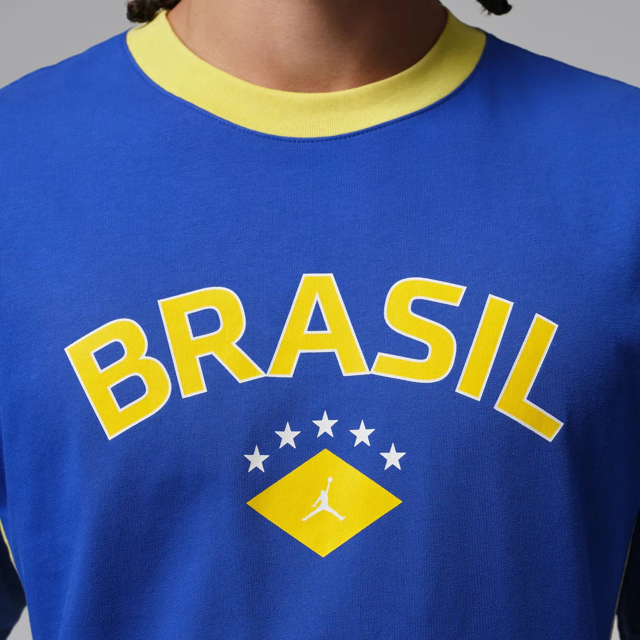 Camiseta Brasil Air Jordan 85 Crew Masculina Azul