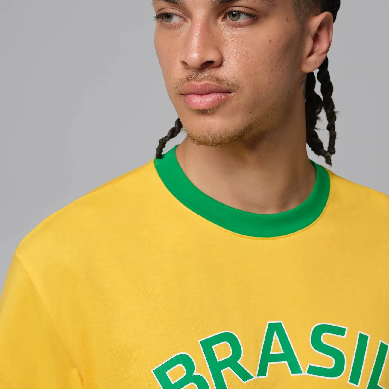 Camiseta Brasil Air Jordan 85 Crew Masculina Amarela
