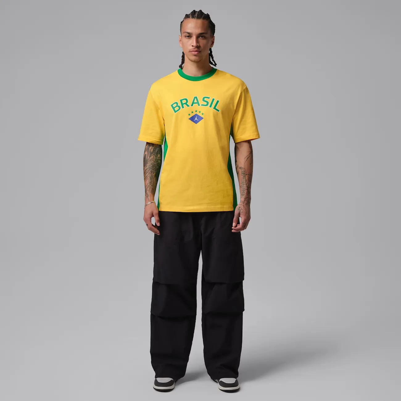 Camiseta Brasil Air Jordan 85 Crew Masculina Amarela